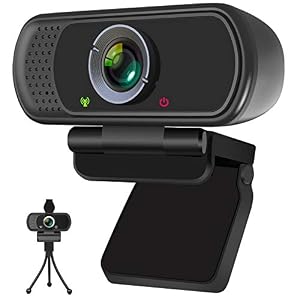 Webcam, HD Webcam 1080P with Privacy Shutter and Tripod Stand, Pro Streaming Web Camera with Microphone, Widescreen USB…