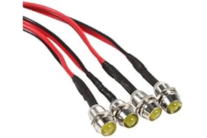 VGEBY 4 Pcs LED Indicator Pilot Dash Light,12V 8mm Aluminum Pilot Lights for Speedometer Odometer Tachometer (Color : Amber) Car Interior Lighting Supplies Led Indicator Light 12V