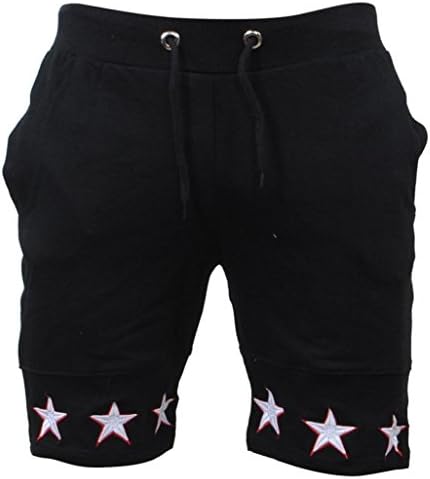Pervobs Men Shorts Summer Loose Men Star Print Drawstring Casual Beach Work Short Trouser Shorts Pants with Pocket