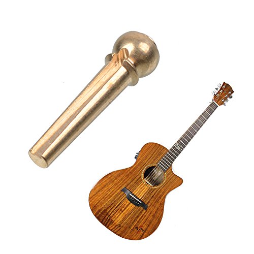 ALLCACA Guitar Bridge Pins Brass Guitar Bridge Pin Set Guitar Replacement Parts, Set of 6 - Thumbnail 5