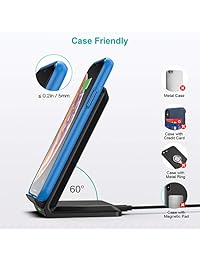Cargador inalámbrico CHOETECH, 7,5 W soporte de carga inalámbrico rápido compatible con iPhone XS Max XR XS X 8 8 Plus, 10 W compatible con Galaxy Note 9 S9 S9 Plus Note 8 S8 (sin adaptador CA)