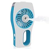 D-FantiX Handheld Fan Battery Operated Portable Water Misting Fan Personal Mist Fan for Travel, Home, and Office Blue