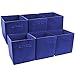 Sorbus Foldable Storage Cubes - 6 Fabric Baskets for Organizing Pantry, Closet, Shelf, Nursery, Playroom, Toy Box, Cubby -11 Inch Dual Handle Collapsible Closet Organizers and Storage Bins -Royal Blue