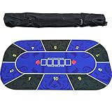 Portable Rubber Poker Mat, Texas Hold'em Table Top