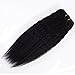 Better Length Hair Clip in Hair Extensions Kinky Straight Yaki Straight Kinky Curly Wave Hair Natural Black Color 16 Inch for African American Beauty (80g 16