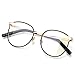 Amomoma Retro Round Women Eyeglasses Eyewear Optical Frame Clear Glasses AM5005 With Black Frame/Gold Temple