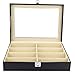 UYGHHK 8 Slot Sunglass Organizer Eyeglass Storage Box Sunglasses Holder PU Leather Glasses Organizer Sunglasses Organizer Box Multi Glasses Case – 8 Compartments