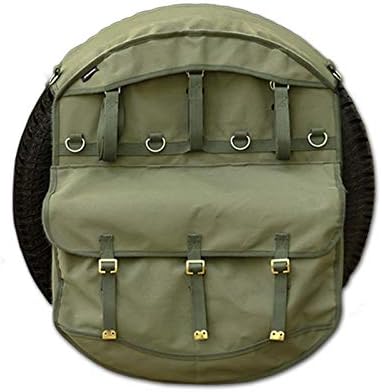 ARMORO Heavy Duty Waterproof Canvas Universal Fitting Spare Wheel Storage Bag for 4X4 Vehicles (Olive)