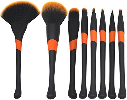 SJZ TECH 8 PCS Makeup Brush Set Cosmetics Foundation Blending Blush Eyeliner Face Powder Brush Makeup Brush Kit(Black)