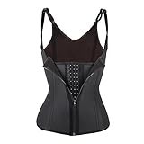 FeelinGirl Women's Latex Underbust Training Cincher Workout Waist Trainer Corset, Blk, XXL/Fit Natl Waist 32