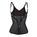 Waist Slimming Shaper Body Control Corset Lingerie Top Vest with Zipper, Black Zipper&Hook, L