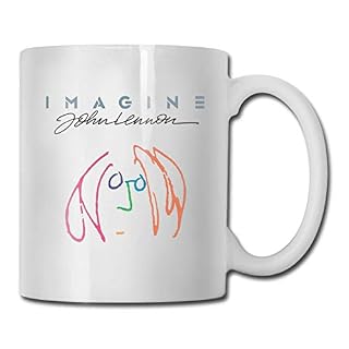 Welerony Home Mug à café en céramique avec inscription « Imagine John Lennon » 325 ml - Les Beatles, Paul McCartney, John Lennon, RIngo Starr, George Harrison