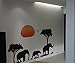African Elephants Trees Sunset Removable Vinyl Wall Stickers Mural Home Art Decal Kids Room Decor