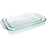 Pyrex Basics Clear Oblong Glass Baking Dishes, 2 Piece Value-plus Pack Set