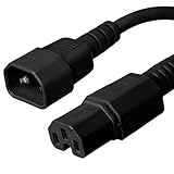 C14 to C15 Power Cord, 15A, 250V, 14/3 SJT, 15 Foot