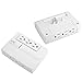 [2 Pack] BESTTEN Wall Mount Surge Protector with LED Night Light, 6 AC Outlets, 15A/125V/1875W, 900 Joule Surge Rating, Not for Split Receptacle Outlet