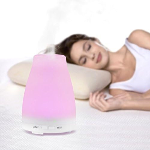 Seaer Aromatherapy Essential Oil Diffuser 100ML Ultrasonic Cool Mist Aroma Humidifier with 7 Changing Colors LED Lights, Waterless Auto Shut-off and Adjustable Mist mode