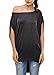 GLOSTORY Womens Sexy One Off Shoulder Batwing Oversized T-Shirts Ladies Summer Short Sleeve Plus Size Blouse Tops 1667 (L, Dark Gray)