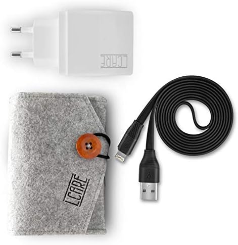 LCARE QC 3.0 3 Port Wall Charger + MFi iPhone Cable + LCARE Travel Kit Bag