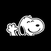 Snoopy Waving Adhesive Vinyl Sticker, Classic Cartoon for Car, Window, Laptop, and Water Bottle, Weatherproof Decal (8" x 4.2")
