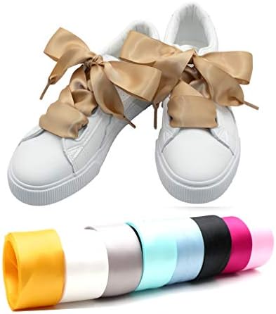 Satin Shoelaces Flat Shoe Lace for Sneakers 32MM Wide 1 Pair Pack