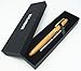 IDEAPOOL Bamboo Ballpoint Pen Writing Set, Premium Gel Ink RollerBall Pens for Signature Calligraphy Executive Business, Extra 1 Stainless Steel Fine Refill