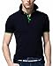 StyleDome Men's Cotton Lapel Stand Collar Tops Short Sleeve Button Down Shirt
