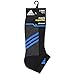 adidas Men's Superlite Stripe Low Cut Socks (3-Pair), Black/Shock Blue/Graphite, Large