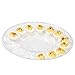 Deviled Egg Clear Plastic Crystal Cut Platter - Set of 2