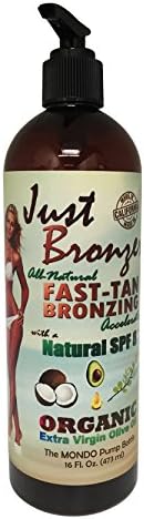 California Glow - Just Bronzer, Fast-Tan Bronzing Accelerator, with All Natural and Organic Ingredients. Tanning Oil, with a SPF 8 - 16 oz.