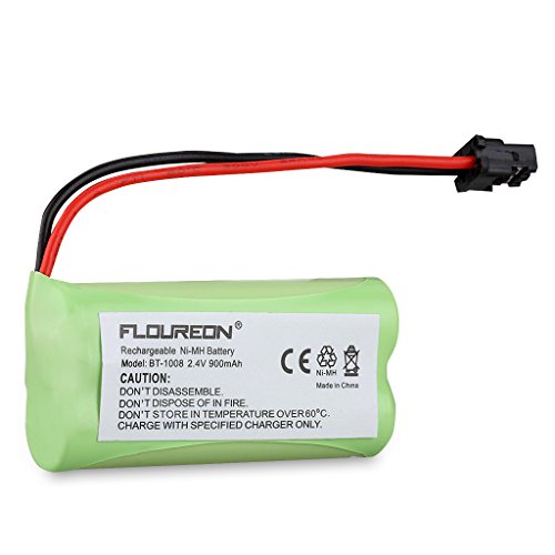 Floureon Rechargeable Cordless Phone Telephone Batteries 2 Packs 2.4V 900mAh Cordless Handset Ni-MH Fruit Green Battery for Uniden BT-1021 BT1021 BT-1008 BT-1016