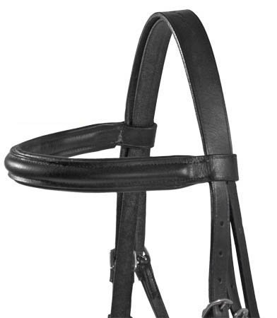 Paris Tack Opulent Series Classic Dressage Bridle with Crank Noseband and Flash Attachment, Black, Oversize