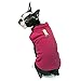 Gooby Fleece Vest Dog Sweater - Fuchsia, Large - Warm Pullover Fleece Dog Jacket with O-Ring Leash for Small to Medium Dogs