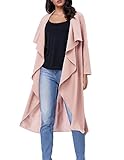 Kate Kasin Women's Casual Spring Long Trench Coat with Belt(S Light Pink)
