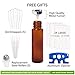 Pure Acres Farm, 12, Amber, 10 ml Glass Roll-on Bottles with Stainless Steel Roller Balls. 3 ml Droppers included