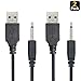 USB to DC 2.5mm Charging Cable, USB Charger Cord for Rechargeable Device (Black)