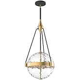 Alora Mood PD406414BGWC Harmony Pendant, Brushed Gold/White Cotton Fabric