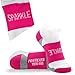 Inspirational Athletic Running Socks | Women's Woven Low Cut | Sparkle | Fuchsia,OneSize