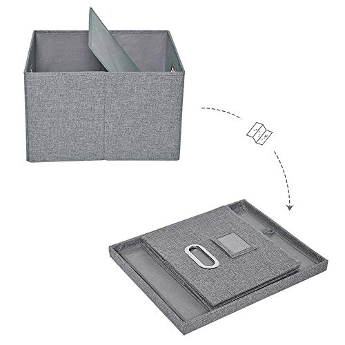 ATBAY File Storage Box with lids Large Capacity Office File Organizer for Letter Size File Folder, Gray(2PACK) - Thumbnail 4