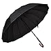 Atree 55 Inch Classic Auto Open J Handle Golf Umbrella Parasol Stick Umbrella with 16 Ribs, Durable and Strong Enough (Black)