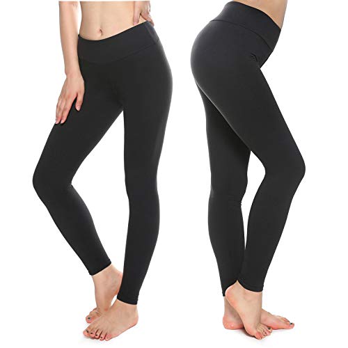 KT Super Soft Buttery Leggings - High Waisted Slimming Leggings - Womens Tummy Control Pants (One Size, Black)