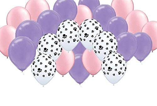 Girl Pups Party Balloons - Pink, Purple, Paw Print (30) - //coolthings.us