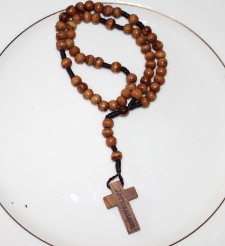 1 x original jerusalem olive wood rosary from the holy …