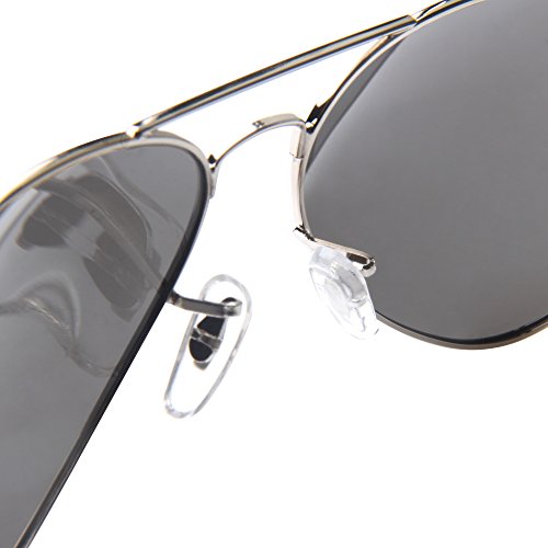 LianSan Brand Designer Classic Aviator Metal Frame Polarized Sunglasses Men Women Sun Glasses Lightweight 3025 (silver lenses)