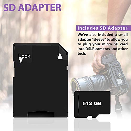 SCORDERS 512 GB Micro SD Card with Adapter (Class 10 Speed) Memory