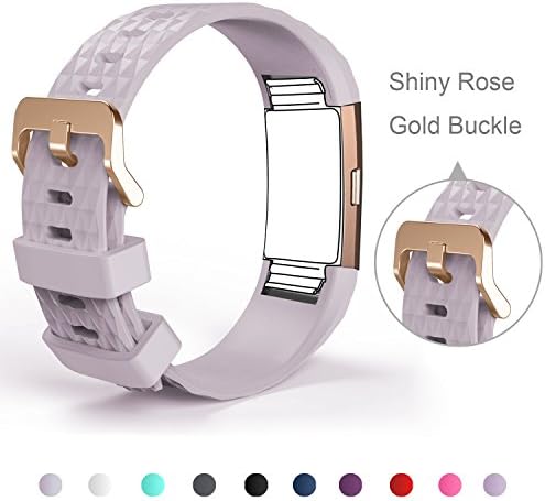 DD band for Fitbit Charge 2, Silicone Replacement Accessories for Fitbit Charge 2 Wrist Band with Rose Gold Buckle