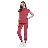 YEZEX Scrubs for Women Set, Medical Jogger Suit