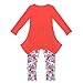 Molil Kids Girls Long Sleeve Irregular Hem Floral Shirt Pants Outfits Set Red XSmall