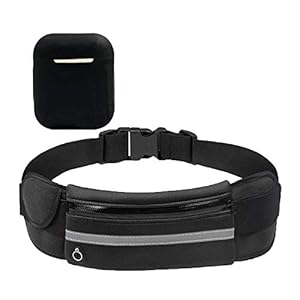 LuLyL 1 STKS zwarte waterdichte running taille tas + 1 STKS siliconen oortelefoon geval, geschikt voor sportschool…