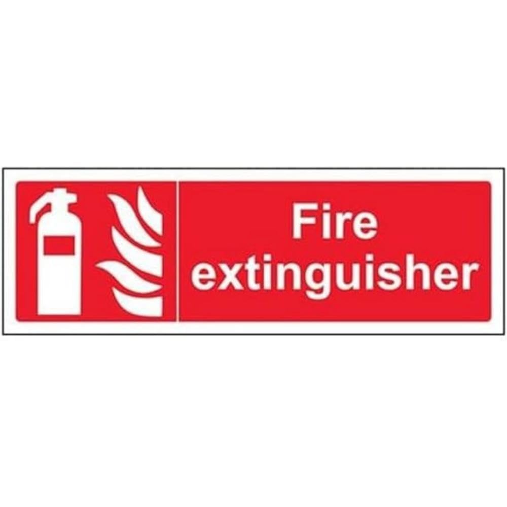 V Safety Fire Extinguisher Sign - 300mm x 100mm - 1mm Rigid Plastic